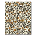 Golden Ochre Floral Garden Rug