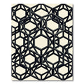 Monochrome Geometric Hexagon Lattice Art Rug