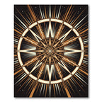 Celestial Golden Starburst Geometric Rug