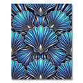 Art Deco Blue Fan Cluster Rug