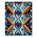 Bold Orange Abstract Geometric Stairs Rug