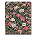 Blushing Carnation Trellis Dark Floral Rug