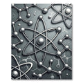 Silver Metallic Atomic Molecular Structure Rug