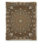 Ornate Dark Chocolate Floral Medallion Rug