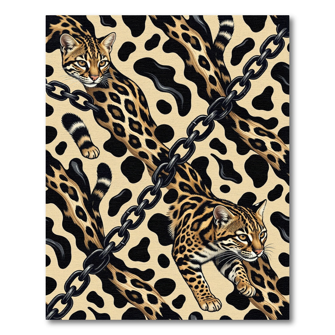 Amber Ocelot Chain Pattern Rug
