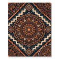 Geometric Ochre Sunburst Ethnic Mandala Rug