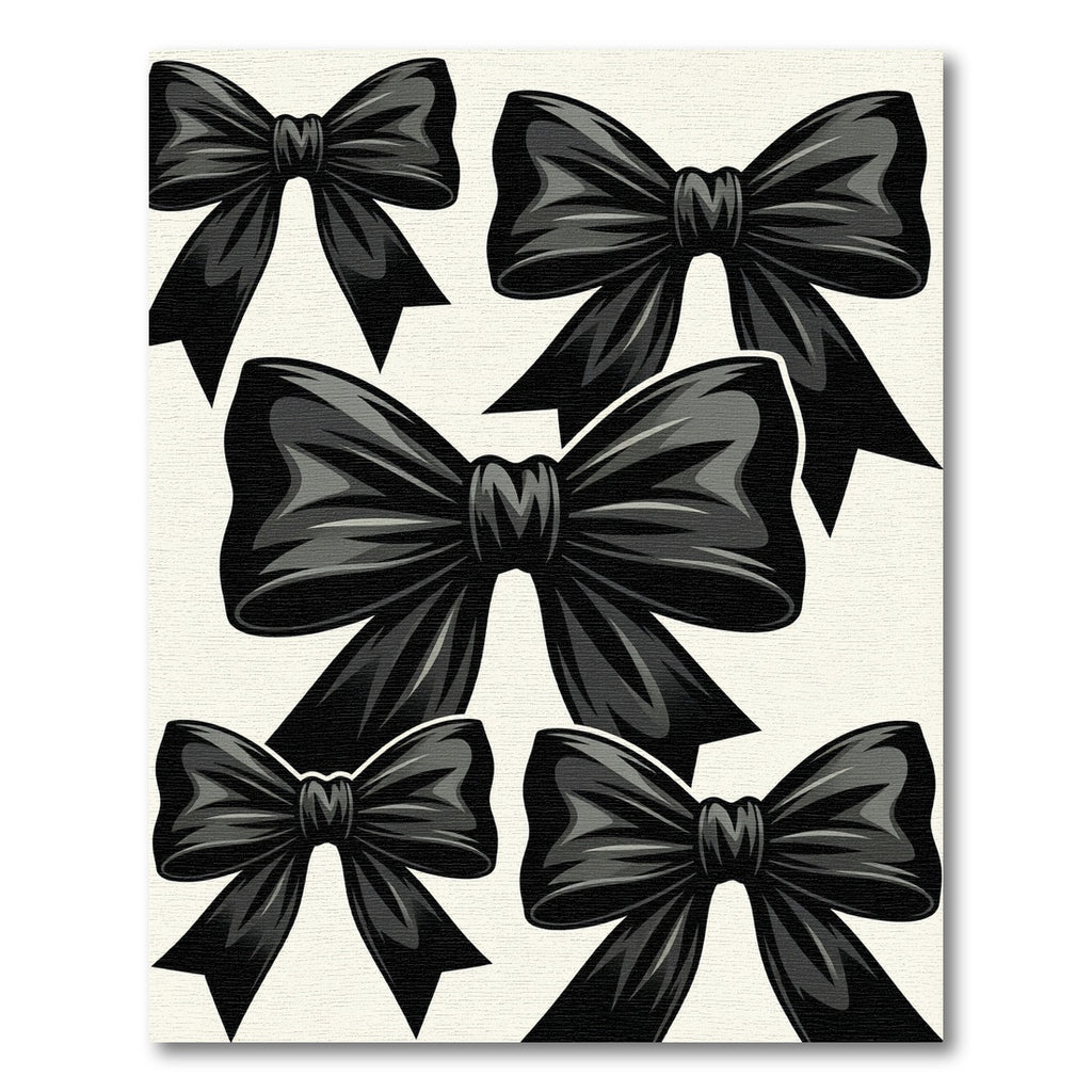 Elegant Black Bow Tie Illustration Rug