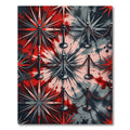 Red Black Starburst Tie Dye Rug