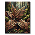 Woodland Bronze Fern Abstract Foliage Rug