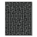 Dark Gray Interlocking Labyrinth Rug