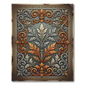 Ornate Gold and Silver Acanthus Scroll Rug