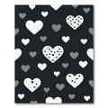 Modern Monochrome Heart Scattered Rug