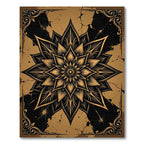 Gothic Golden Lotus Mandala Art Rug