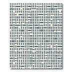 Modern Navy Crisp Grid Abstract Art Rug