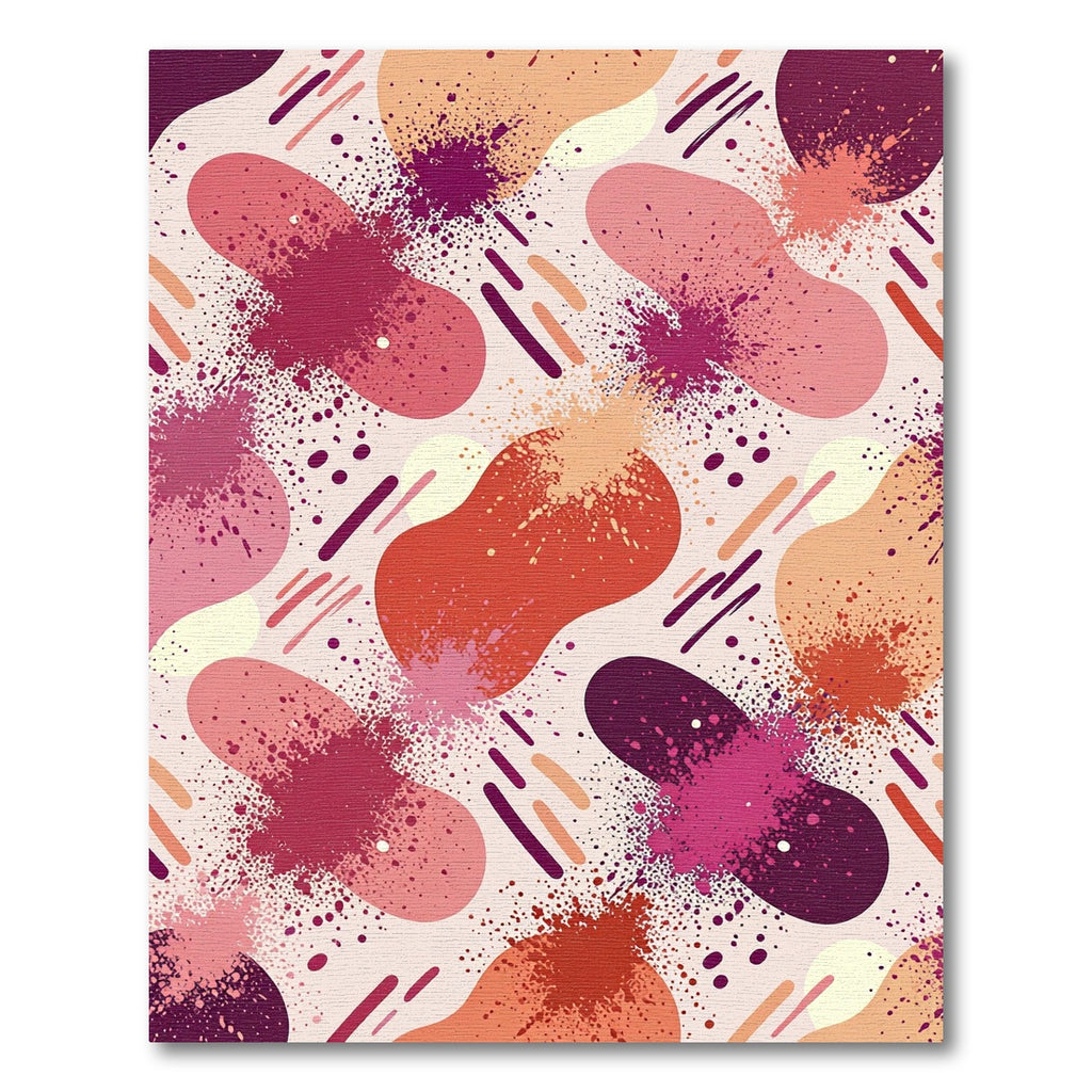 Crimson Pink Splatter Amoeba Movement Rug