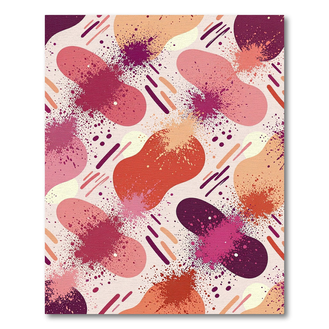Crimson Pink Splatter Amoeba Movement Rug