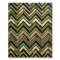 Distressed Green Chevron Layers Rug