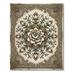 Vintage Floral Medallion Border Rug