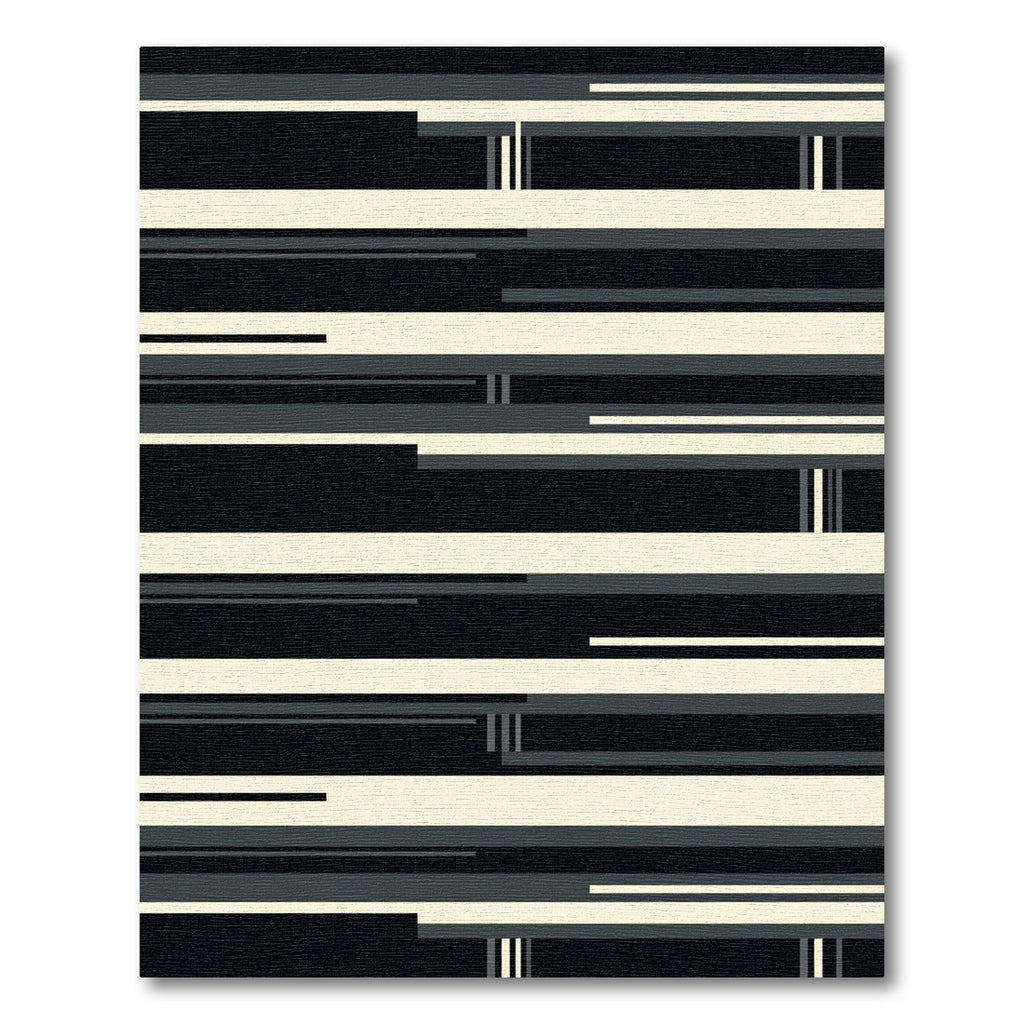 Minimalist Monochrome Horizontal Geometric Lines Rug