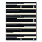 Minimalist Monochrome Horizontal Geometric Lines Rug
