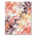 Abstract Coral Peach and Plum Watercolor Rug