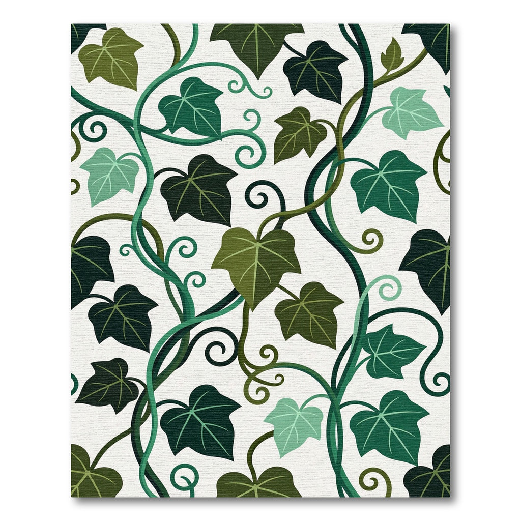 Charming Forest Ivy Green Botanical Wallpaper Rug