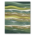 Earthy Green Abstract Wave Composition Rug