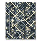 Gray Cream Intersecting Geometric Lines Rug