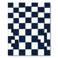 Classic Navy White Checkerboard Squares Rug