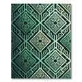 Emerald Geometric Star Lattice Medallion Rug