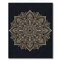 Golden Ornate Mandala Medallion Circular Rug