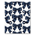 Elegant Navy Ribbon Bow Illustration Rug