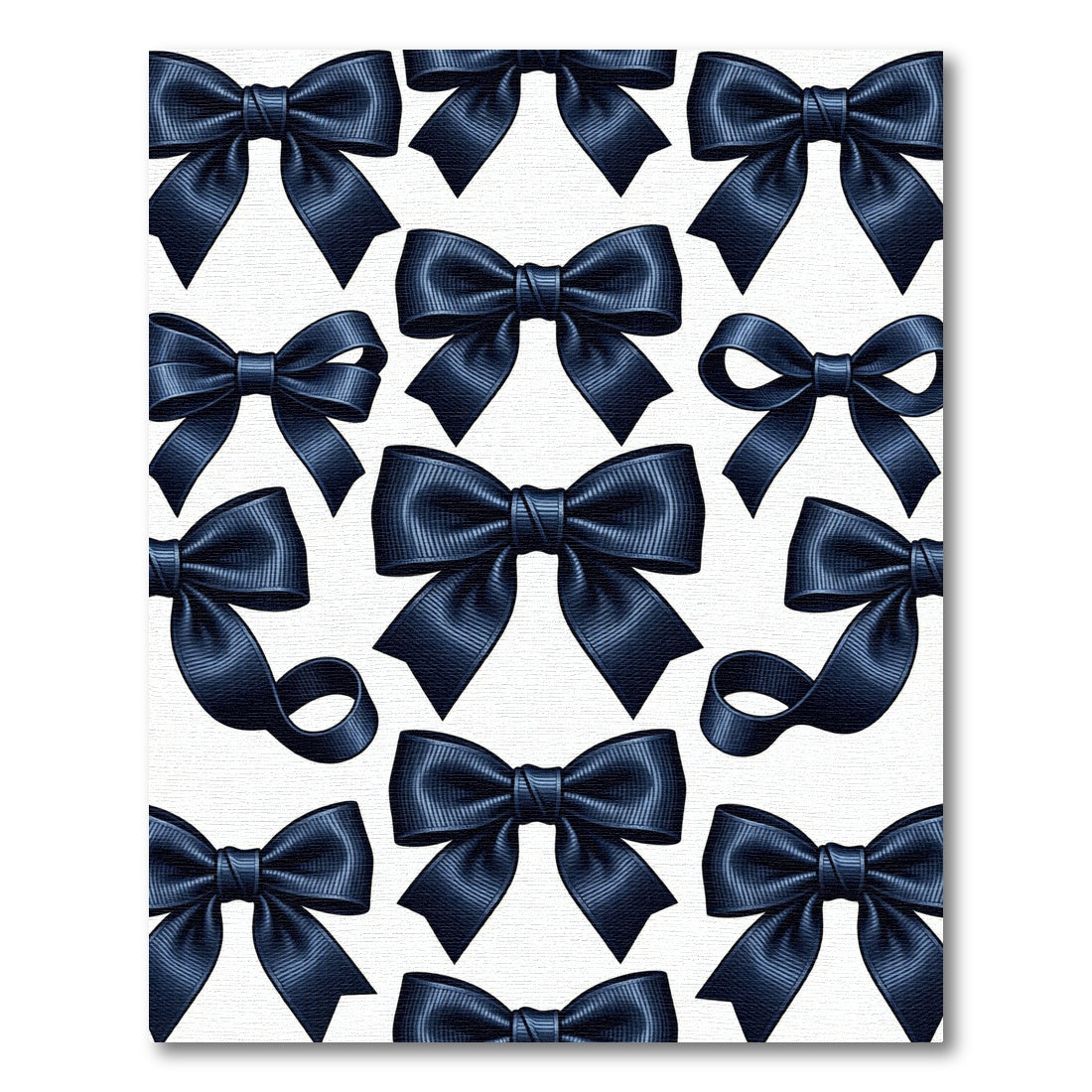 Elegant Navy Ribbon Bow Illustration Rug