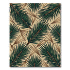 Rustic Evergreen Pine Needle Botanical Rug