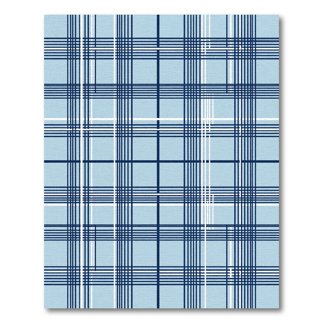 Light Blue Navy Grid Plaid Rug