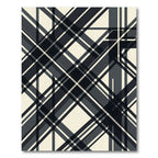 Monochrome Geometric Diagonal Plaid Rug