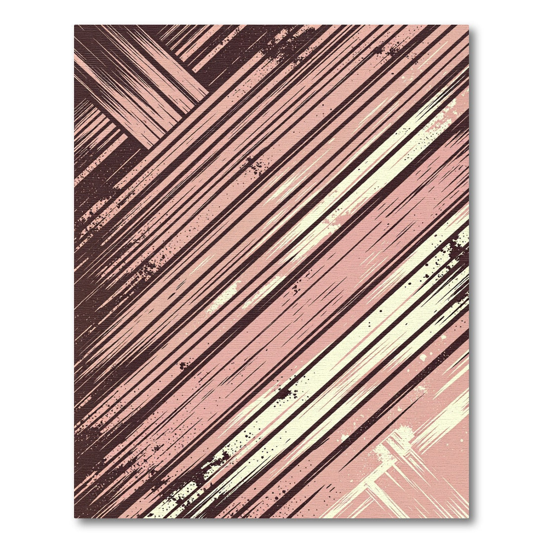 Crimson Abstract Striped Canvas Rug