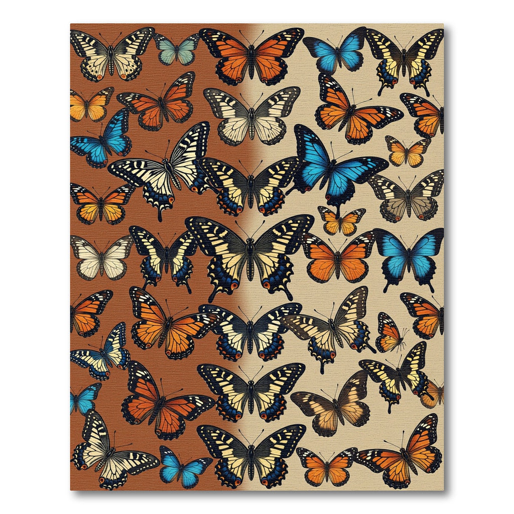 Vibrant Dual Tone Butterfly Garden Field Rug