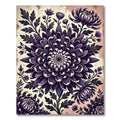 Dark Violet Chrysanthemum Botanical Floral Rug