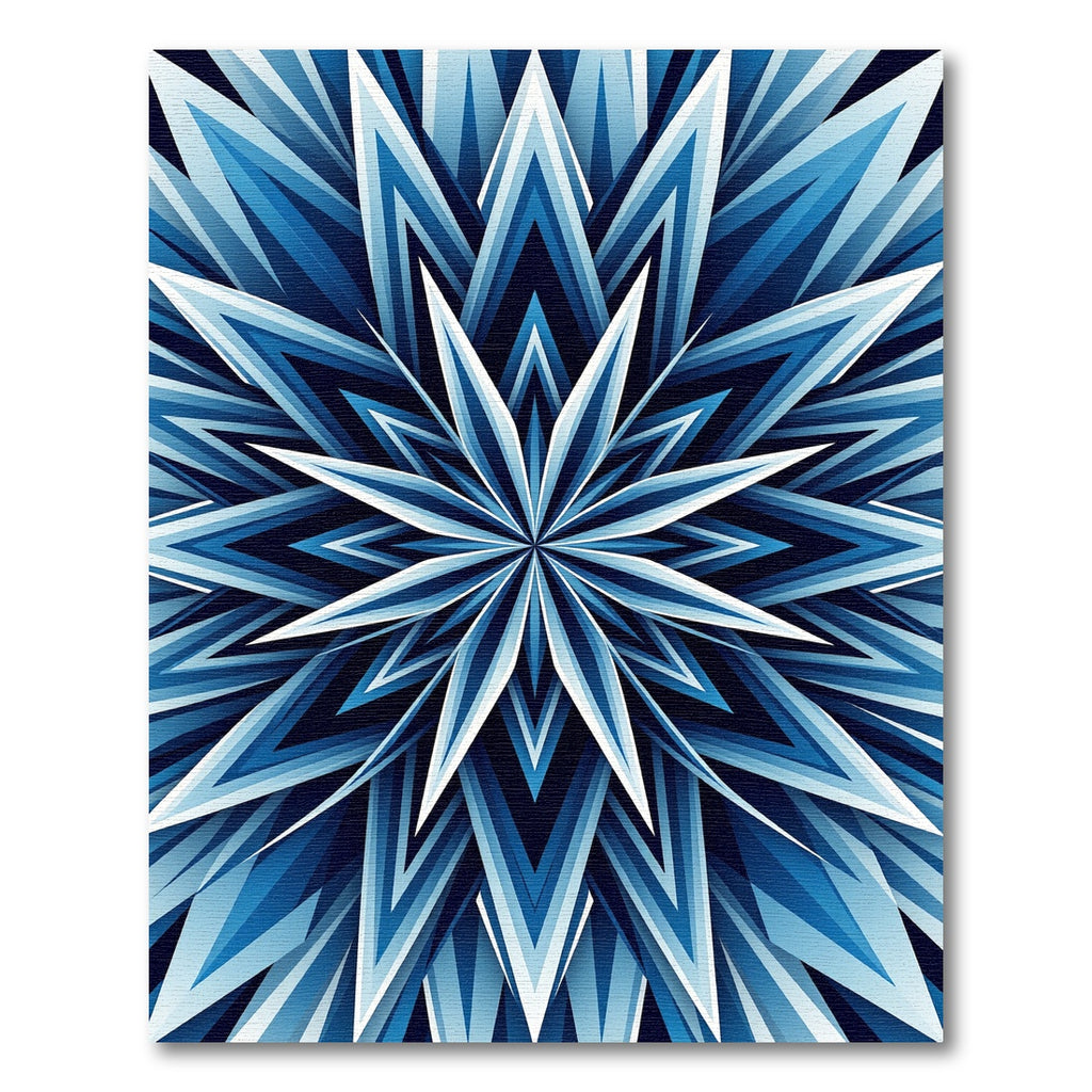 Celestial Midnight Blue Geometric Star Rug