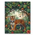 Lush Tropical Tiger and Butterfly Flora Rug