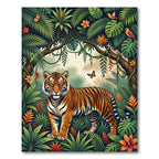 Lush Tropical Tiger and Butterfly Flora Rug