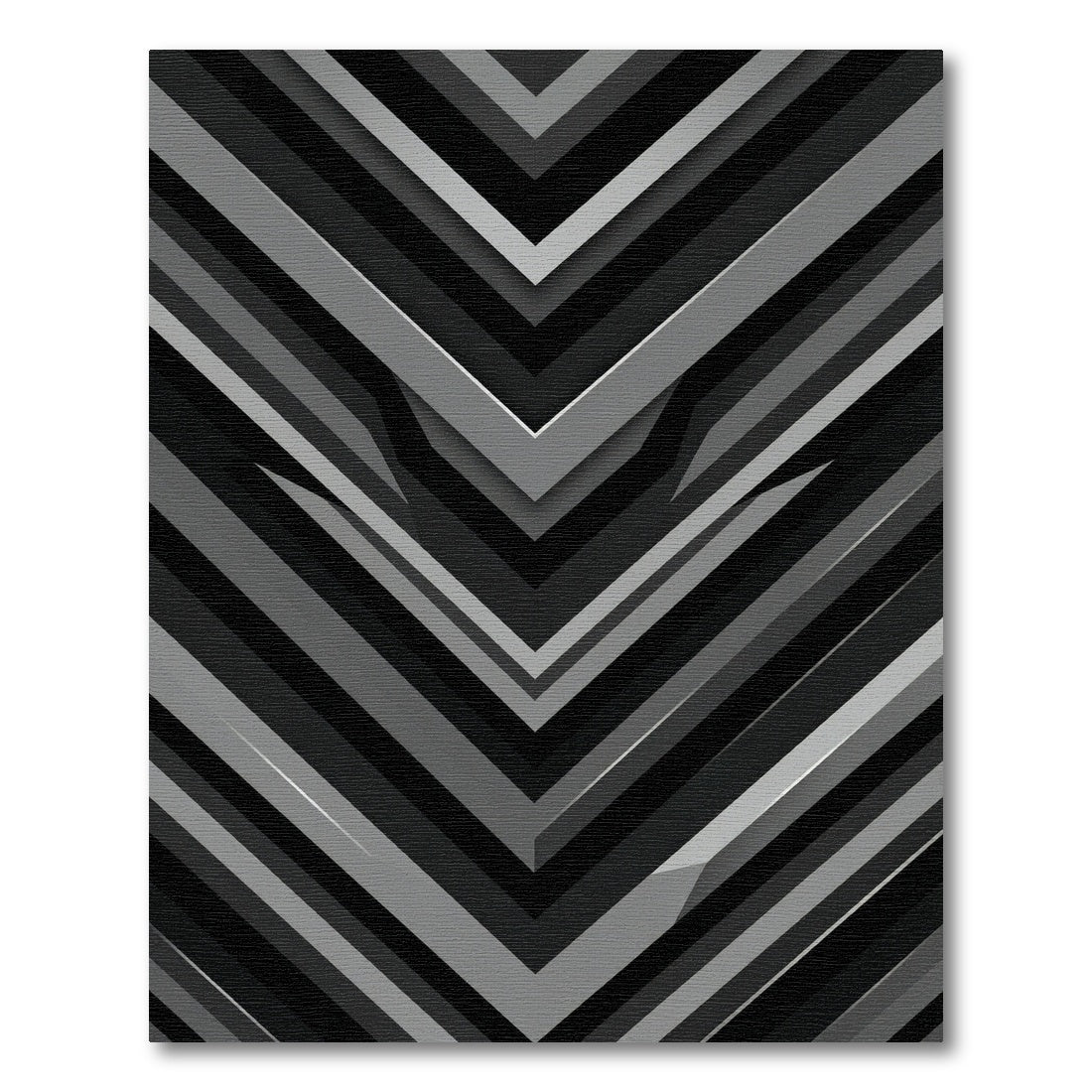 Monochromatic Sharp Angular Geometric Chevron Rug