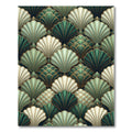Emerald Art Deco Fan Shell Rug