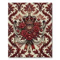 Royal Crimson Rose Crown Medallion Rug