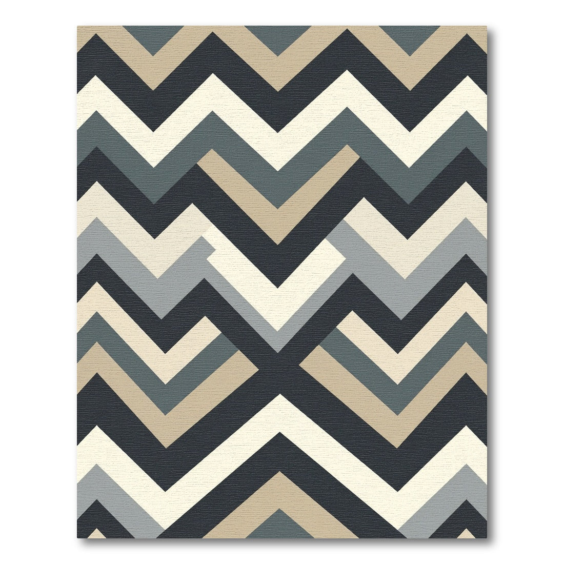 Modern Chevron Geometric Neutral Rug