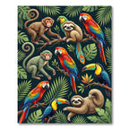 Lush Tropical Jungle Animal Art Rug