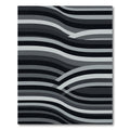 Monochrome Wavy Linear Abstract Wave Rug
