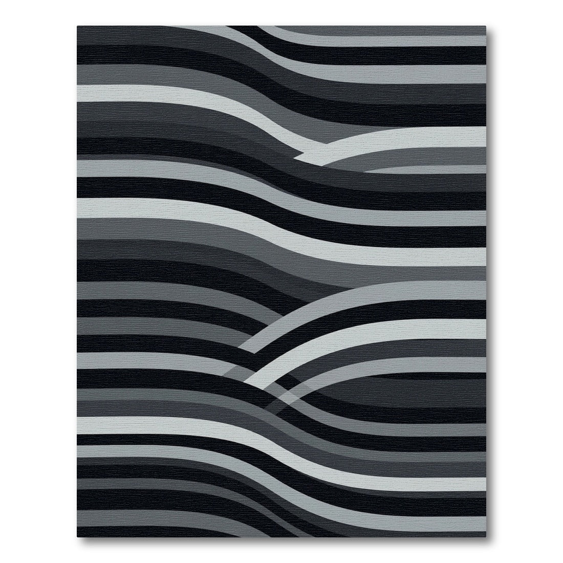 Monochrome Wavy Linear Abstract Wave Rug