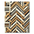 Textured Earth Tone Herringbone Plank Rug